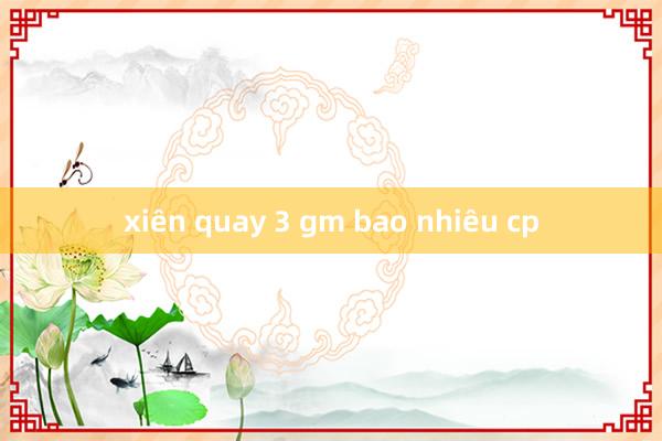 xiên quay 3 gm bao nhiêu cp