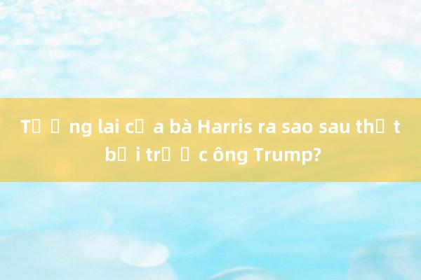 Tương lai của bà Harris ra sao sau thất bại trước ông Trump?