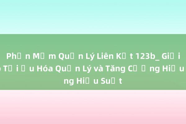 Phần Mềm Quản Lý Liên Kết 123b_ Giải Pháp Tối Ưu Hóa Quản Lý và Tăng Cường Hiệu Suất